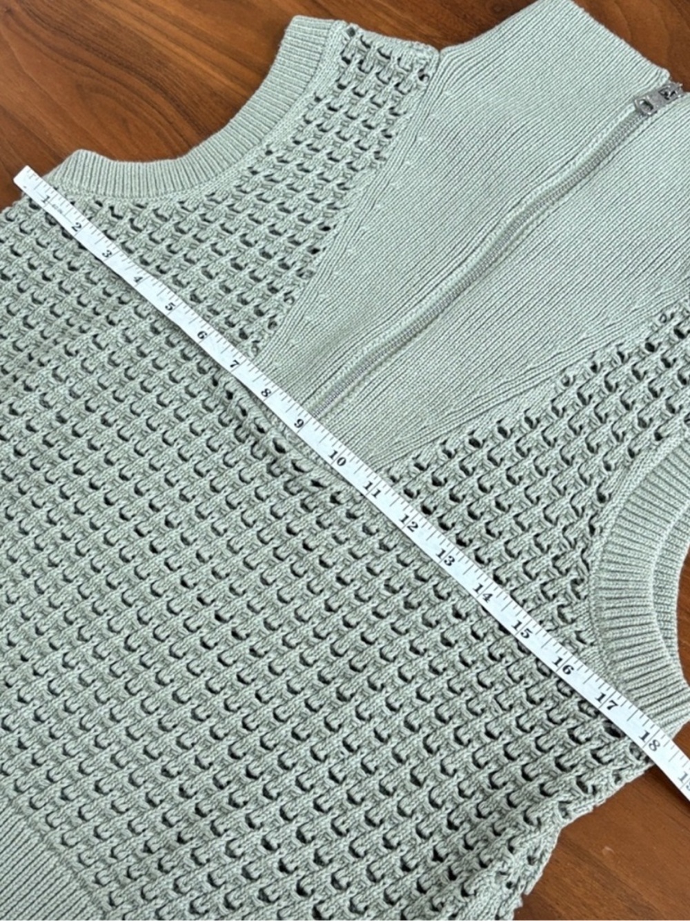 Varley Sleeveless Knit Zip Mock Collar Top in Sage - Picture 6 of 6